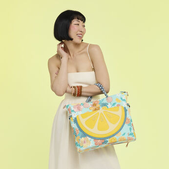 Loungefly Tropical Lemon Floral Convertible Backpack & Tote Crossbody Bag, Image 2